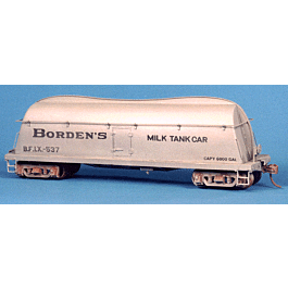"Butterdish" Milk Tank Car -- Borden's (black) w/Decals & Trucks, Less Wheels & Couplers