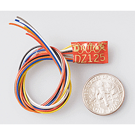 DZ125 Control-Only Mobile Decoder -- Wired, 1.0 Amp, 2-Function, Back EMF, Soundbug Compatible