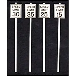 Low Speed Limit Signs -- 2 Each: 15, 25, 30 & 35mph